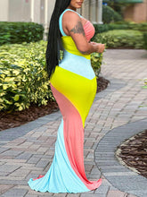 Indiebeautie Colorblock Combo Cutout Dress